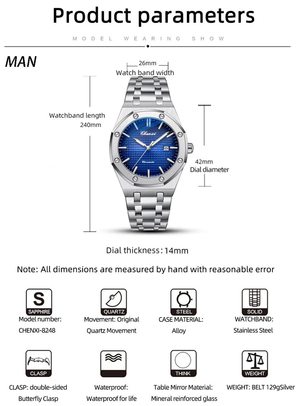 2PCS Couple Watches Set Luxury Fashion Date Quartz High Quality Waterproof Watch For Man and Woman Valentine's Day gifts