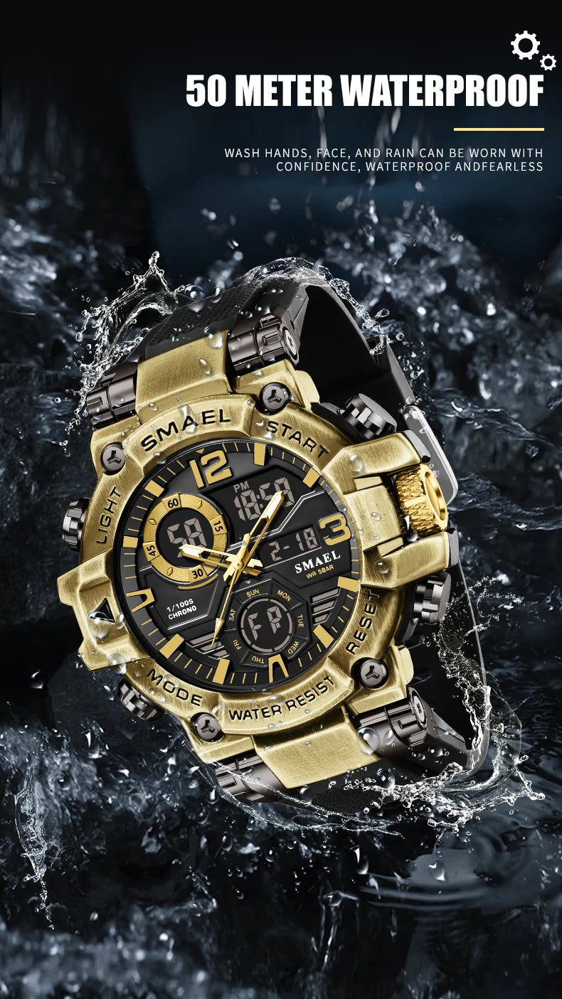 2025 SMAEL Sports Watches Men LED Watches New 50m Waterproof Digital Watches 8110 Shockproof Sports Watches for Men Electrionic