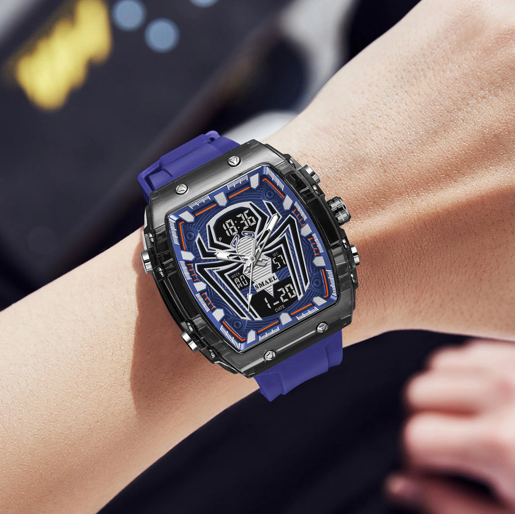 2025 Fashion Men Watches Rectangle Sport Watches Digital 8116 Dual Time Watches 50m Waterproof Electronic Men's Wrist Watches