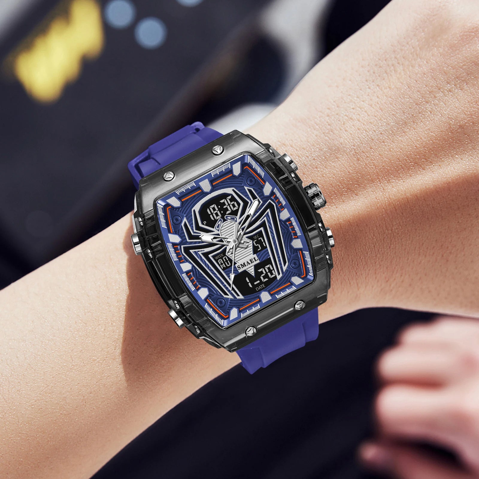 2025 Fashion Men Watches Rectangle Sport Watches Digital 8116 Dual Time Watches 50m Waterproof Electronic Men's Wrist Watches
