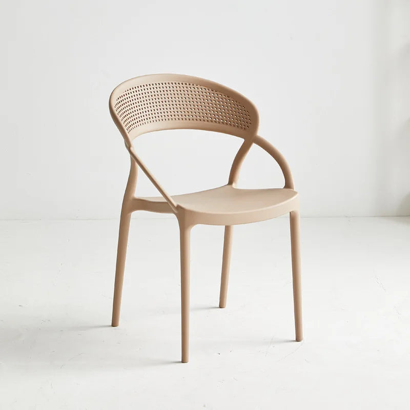 Plastic Chair Backrest, Home Thick Backrest Chair, Casual Nordic Minimalist Dining Chair, Restaurant Chair, Outdoor Armchair