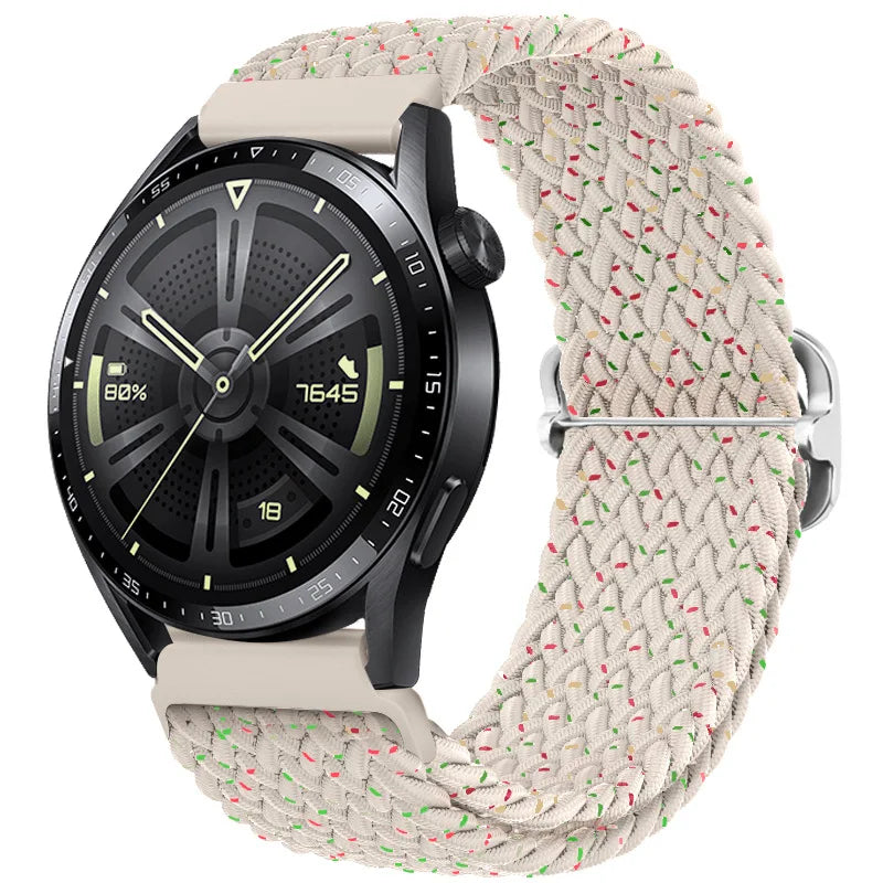 20mm 22mm Elastic Braided Nylon Strap for Huawei Watch GT6 5 4Pro 46mm Bracelet for Samsung Galaxy Watch 7 6 5 4 6/4Classic Band