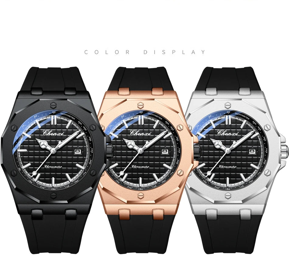 Mens Watches Top Brand Luxury Quartz Calendar Casual Watch Fashion Silicone Waterproof Luminous Wristwatch For Man
