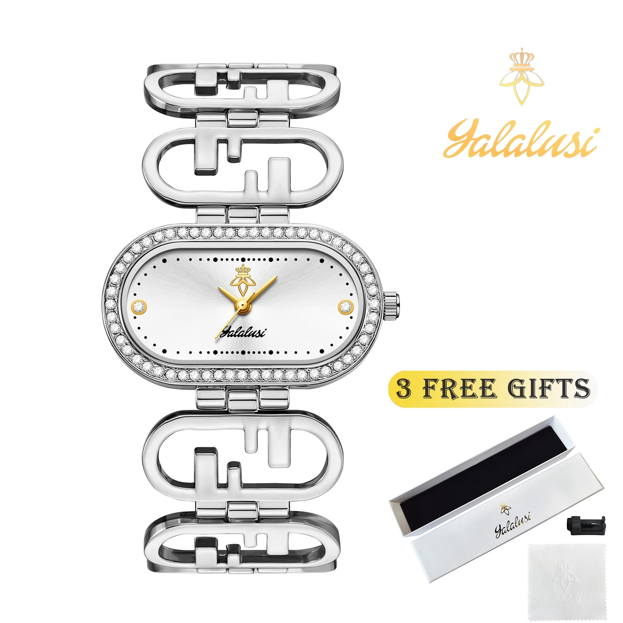 YaLaLuSi Women's Quartz Water-Resistant Bracelet Watch: A Luxurious Diamond-Set Gift reloj mujer watch for ladies