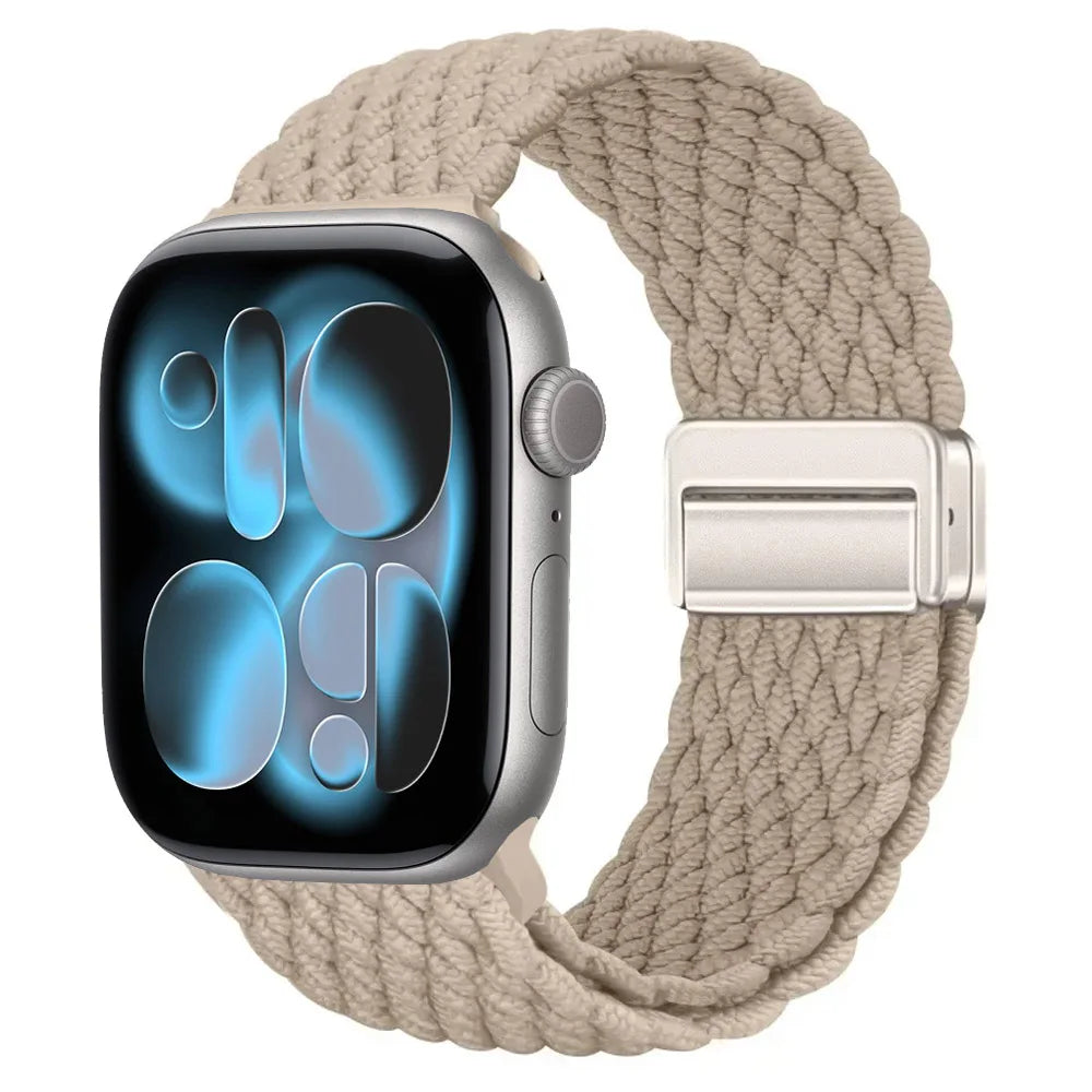 Nylon Loop Strap for Apple Watch 11 10 9 8 7 46mm 42mm 45mm 41mm Ultra 3 2 1 49mm Magnetic Braided  IWatch 6 5 4 SE3 Accessories