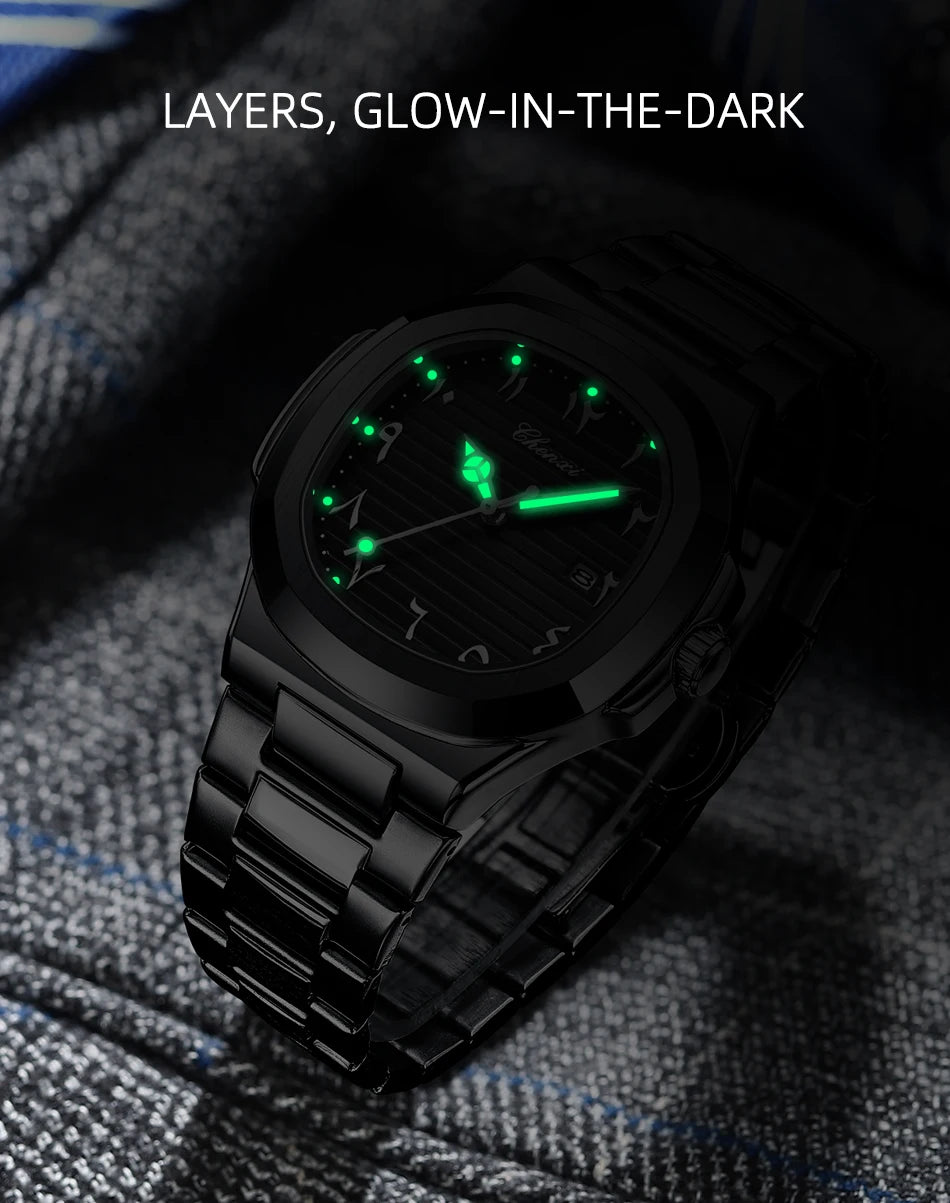 Eastern Arabic Numerals Dial Man Watch Fashion Original Date Quartz Watches For Men Classic Business Waterproof Men's Wristwatch