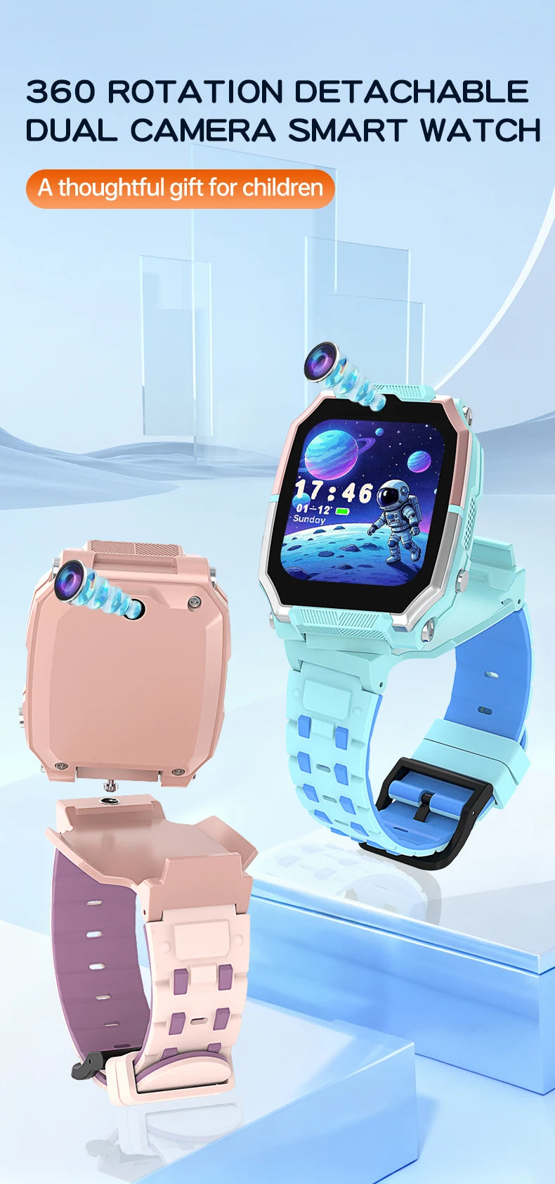 2026 New Kids 4G Sim Card Smart Watch Call SOS GPS Location Child Smart Watch Camera Waterproof For Boys Girls Present