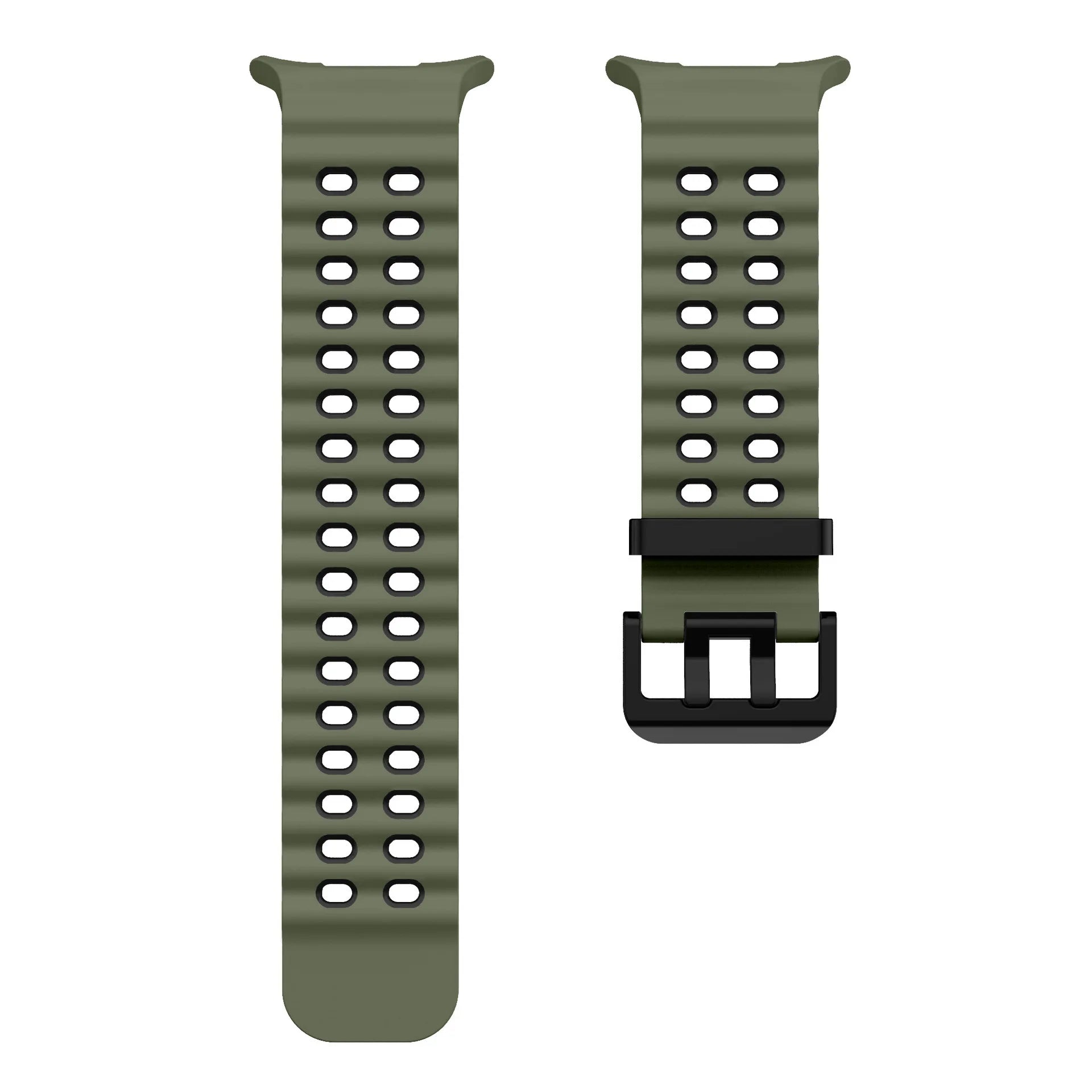 Two-color Silicone Strap for Samsung Galaxy Watch Ultra 47mm Ocean Original Official Wristband Galaxy Watch 8-7 Ultra 47mm Belt