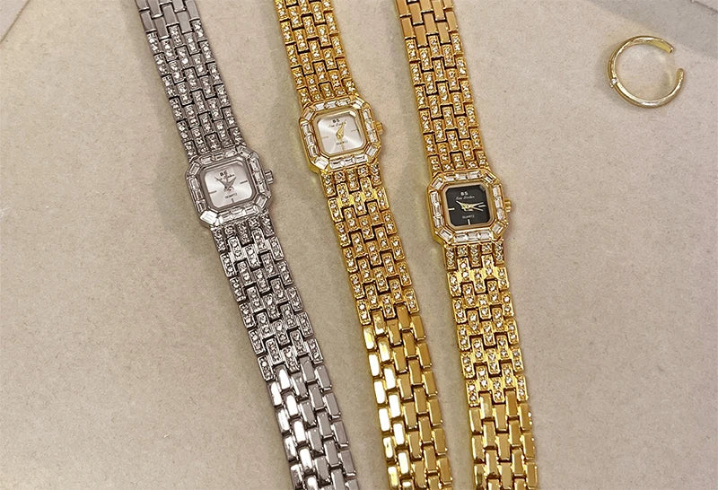 BS Bee Sister Ladies Watches Luxury Diamond Watch Square Bracelet Quartz Wristwatches Fashion Casual Watches Gift Women