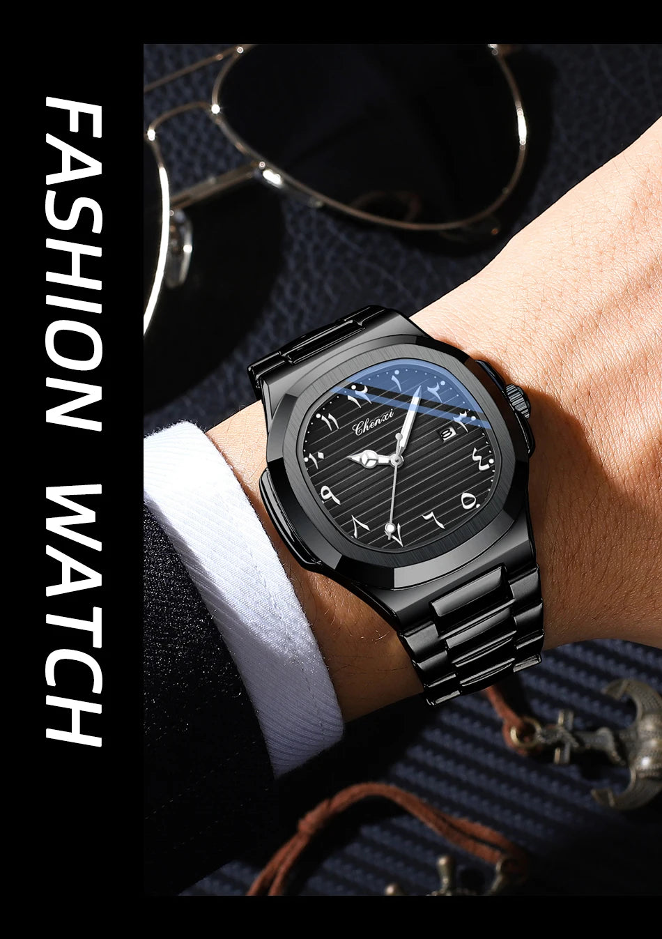 Eastern Arabic Numerals Dial Man Watch Fashion Original Date Quartz Watches For Men Classic Business Waterproof Men's Wristwatch