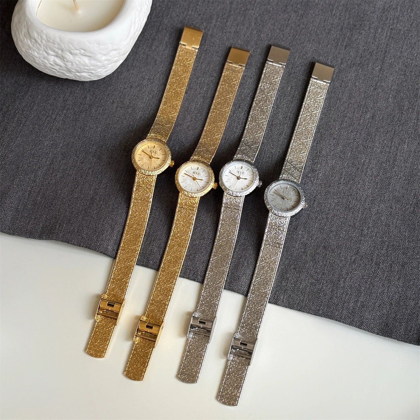 2025 Vintage Woman Quartz Watch Gold Noble Clock Fashion Bracelet Steel Belt Elegant Women Watches Luxury