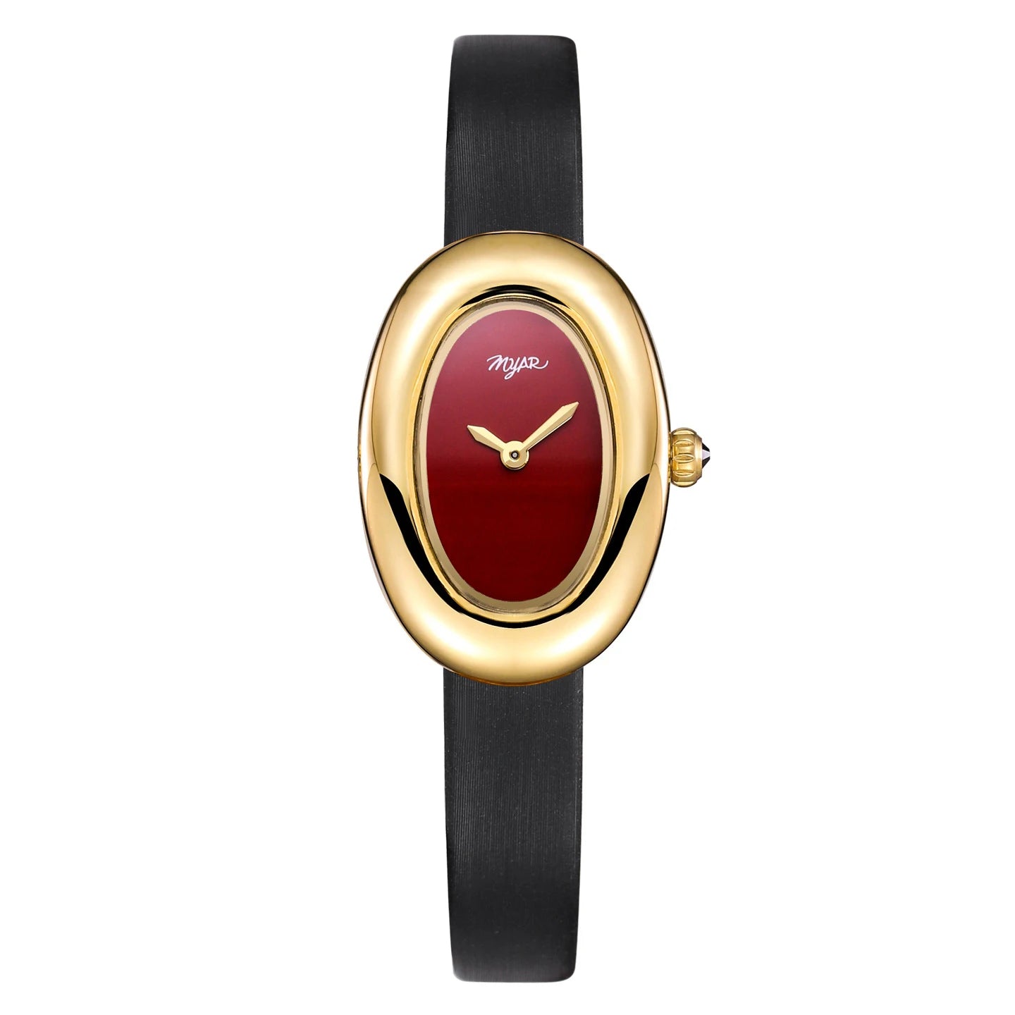 MYAR Women Watch for Girls Quartz Reloj Mujer Sliver Diamond Oval Shaped Orologio Ladies Wristwatch Simple Stainless Steel Clock