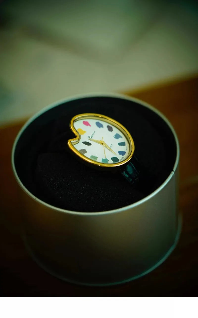 2026 Hot Sale Retro Niche Art sketching board Design Leather Quartz Square Exquisite and Versatile Pointer Watch 29mm