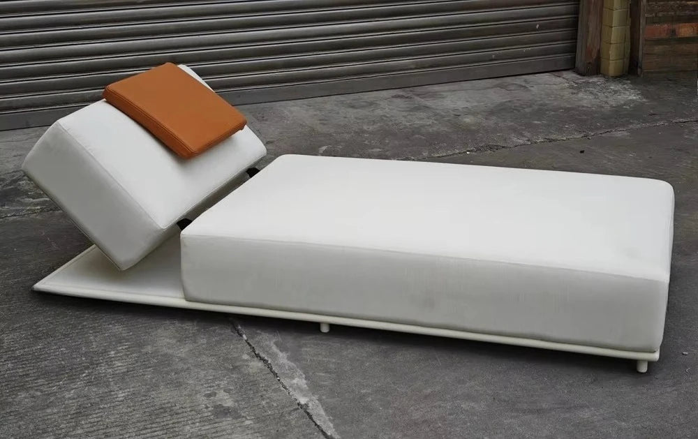 Wood Outdoor Sunbed | Modern Adjustable Backrest Pool Daybed for Hotel & Villa Use