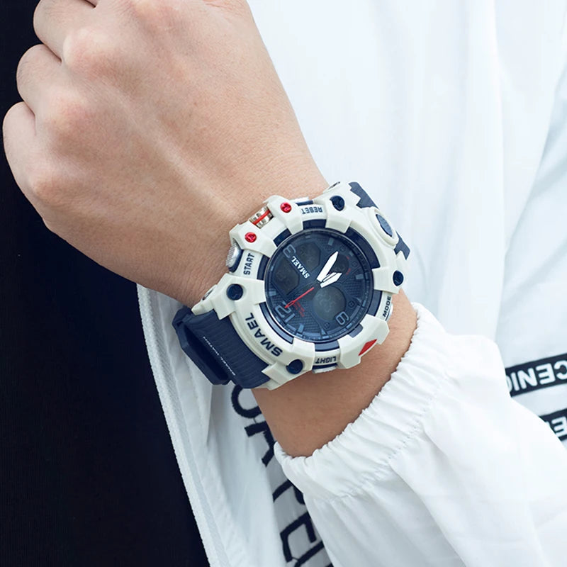 Sport Watch Military Watch For Men Alarm Clock Stopwatch LED Digital Back Light Dual Time Display 8008 Men's Watches Waterproof