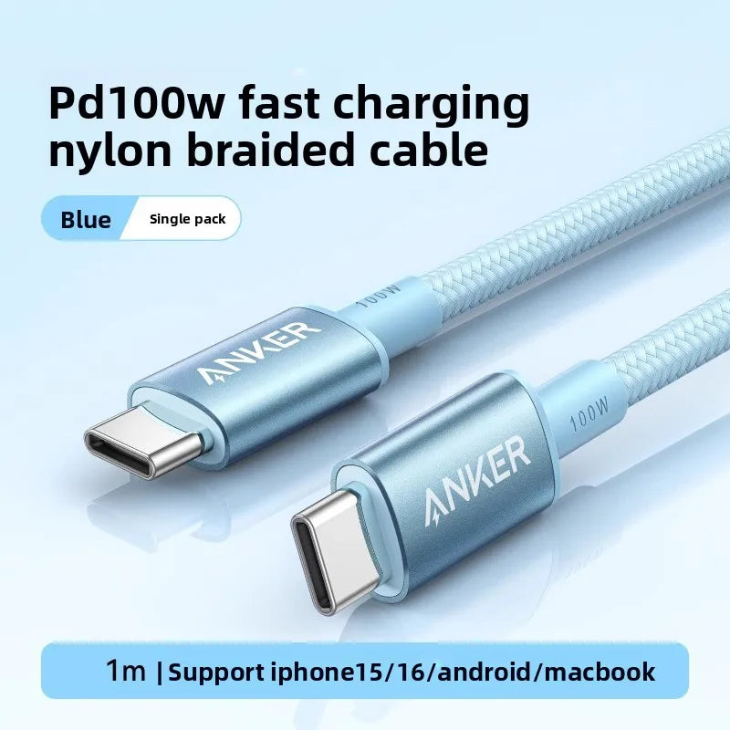 Anker USB-C to USB-C Charging Cable 100W Fast Charge PD Data Cable Type C Charger Cord for Samsung Xiaomi MacBook Tablet