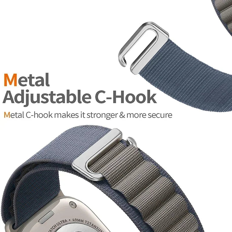 Alpine Strap for Apple Watch Ultra/3 11 10 9 8 7 Band 46mm 49mm 45mm 41mm Nylon Sports Bracelet IWatch 6 5 4 3 SE 44mm 40mm 42mm