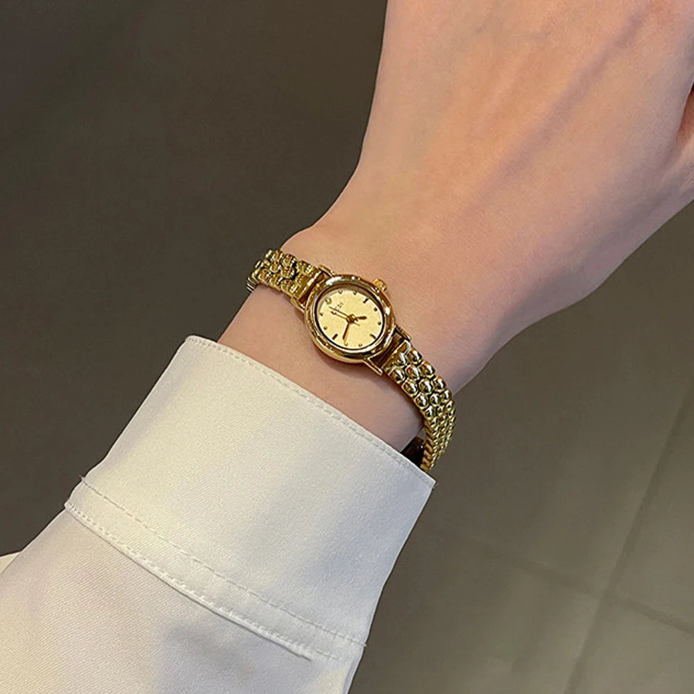 GEDI Watches for Woman Wristwatch Vintage Oval Small Watch Gifts Stainless Steel Strap Luxury Elegant Waterproof Quartz Watches