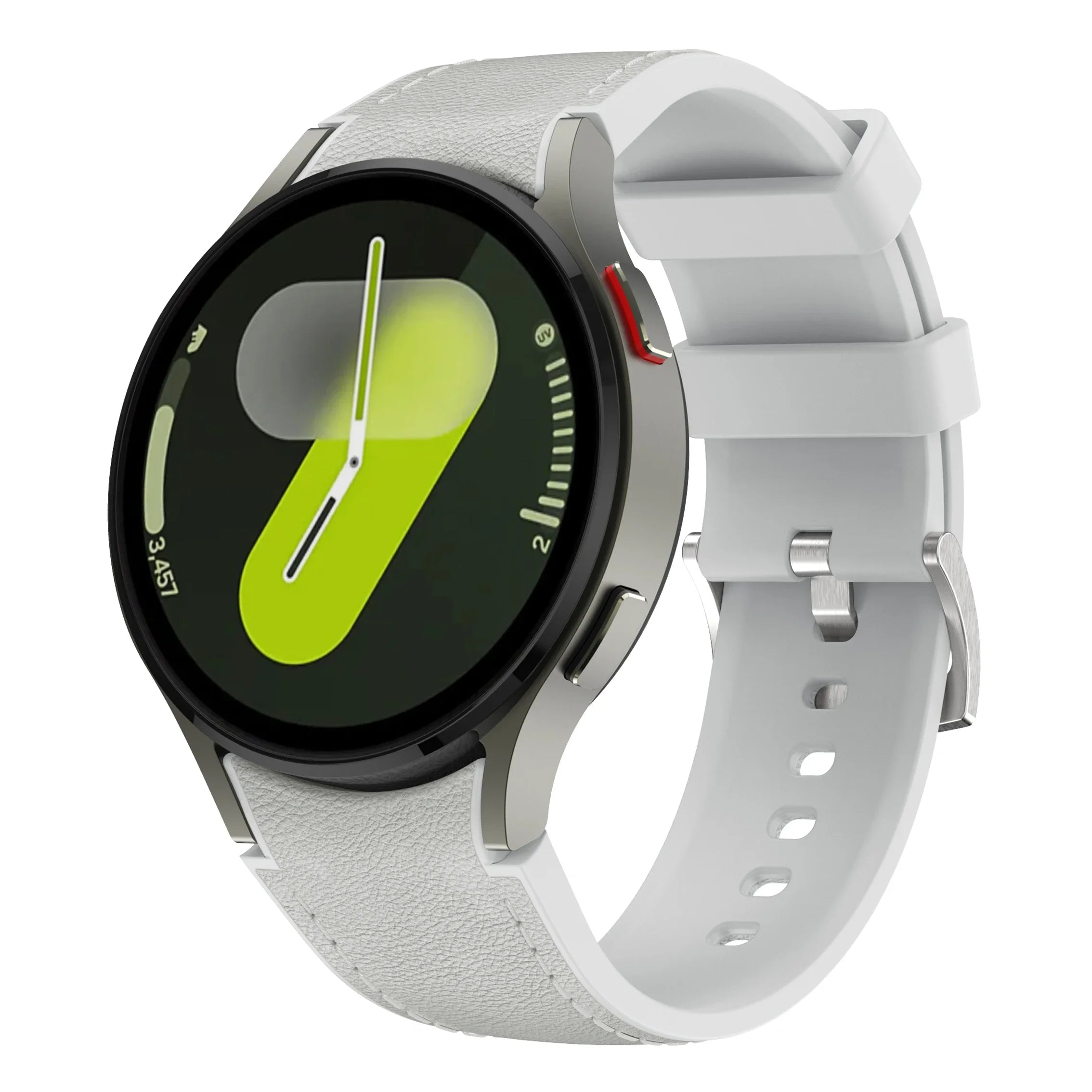 Silicone+Leather Strap for Samsung Galaxy Watch 7 6 5 4 44mm 40mm/5 Pro 45mm Wristband for Galaxy Watch 6 Classic 47mm 43mm Belt