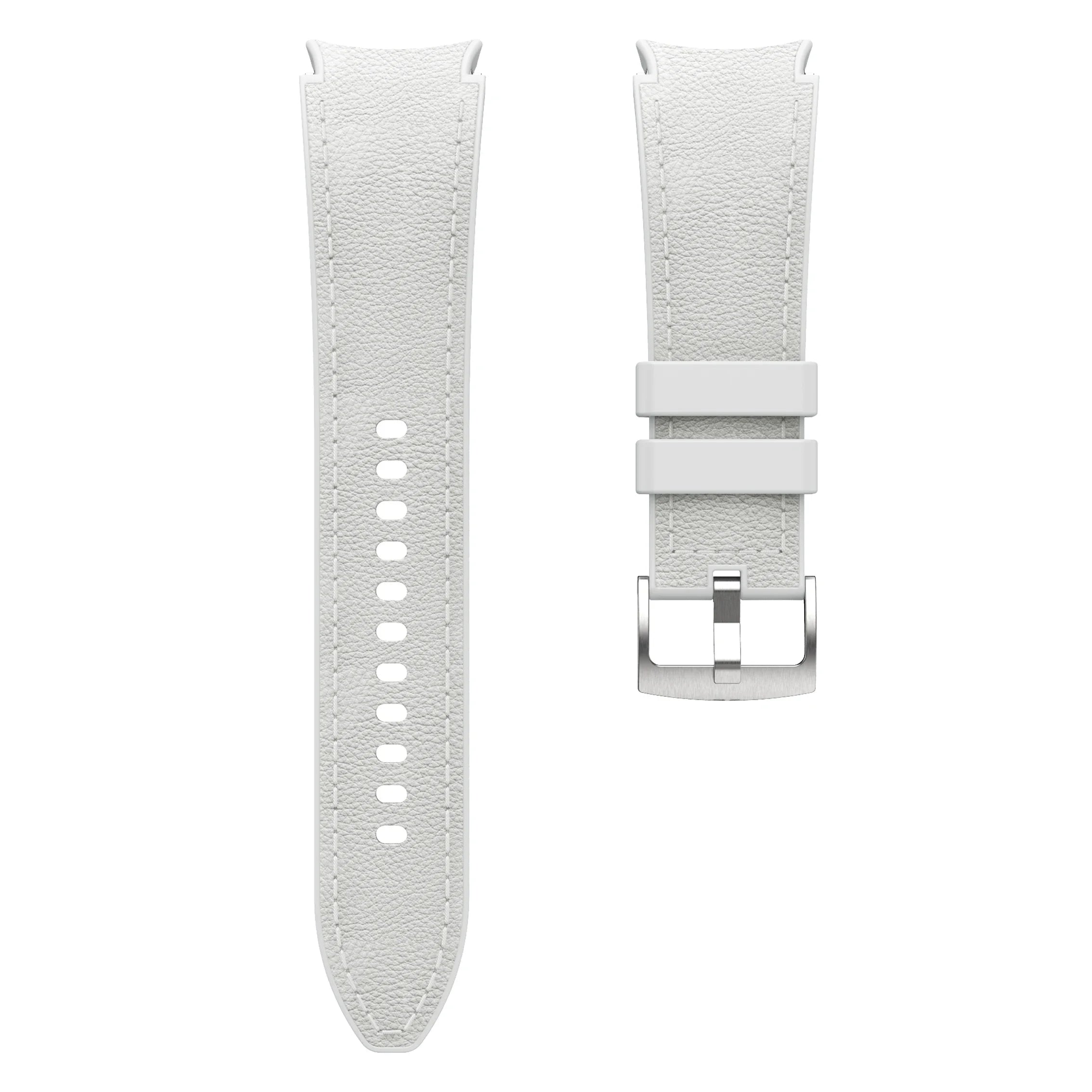 Silicone+Leather Strap for Samsung Galaxy Watch 7 6 5 4 44mm 40mm/5 Pro 45mm Wristband for Galaxy Watch 6 Classic 47mm 43mm Belt