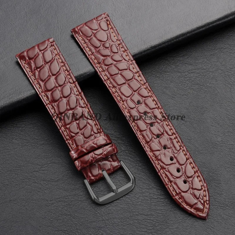 10/12/13/14/16/18/19/20/21/22mm Soft Cowhide Leather Watch Bands Crocodile Pattern Design Watch Straps Casual Business Bracelets