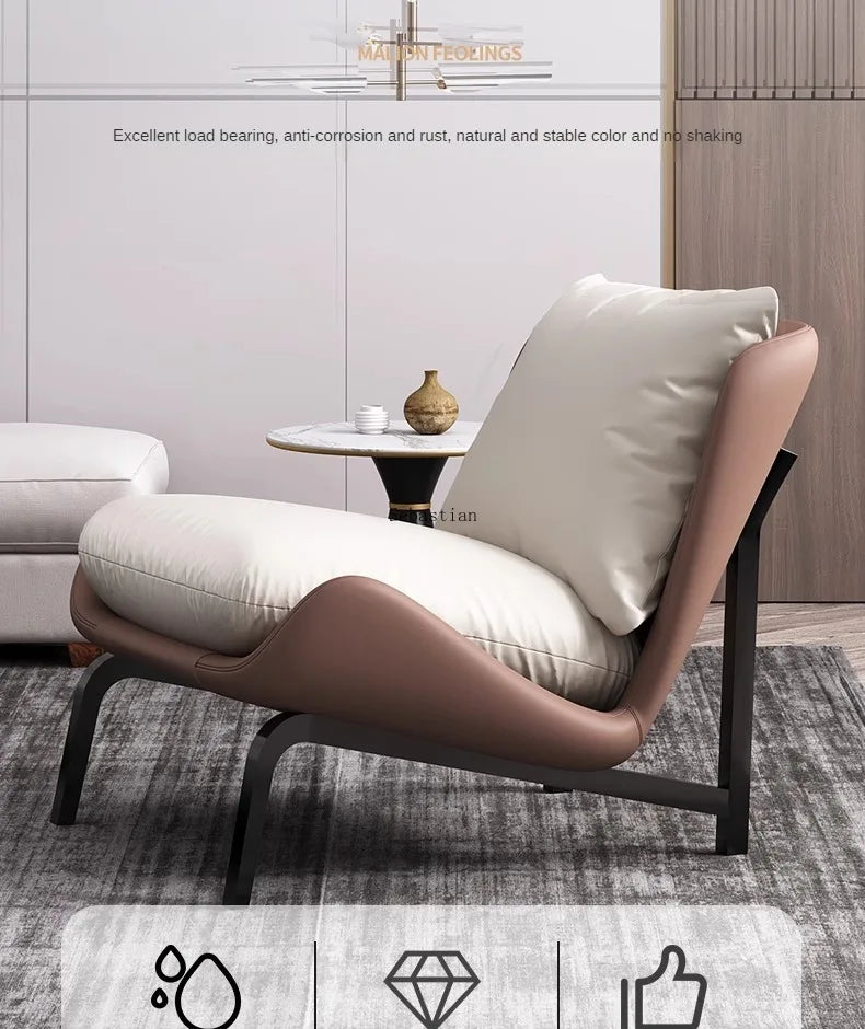 Simple Single Sofa Chair, Balcony Chair, Leisure Chair, Lounge Chairs, Can Sit or Lie, Bedroom, Living Room, Lazy Sofa Chairs