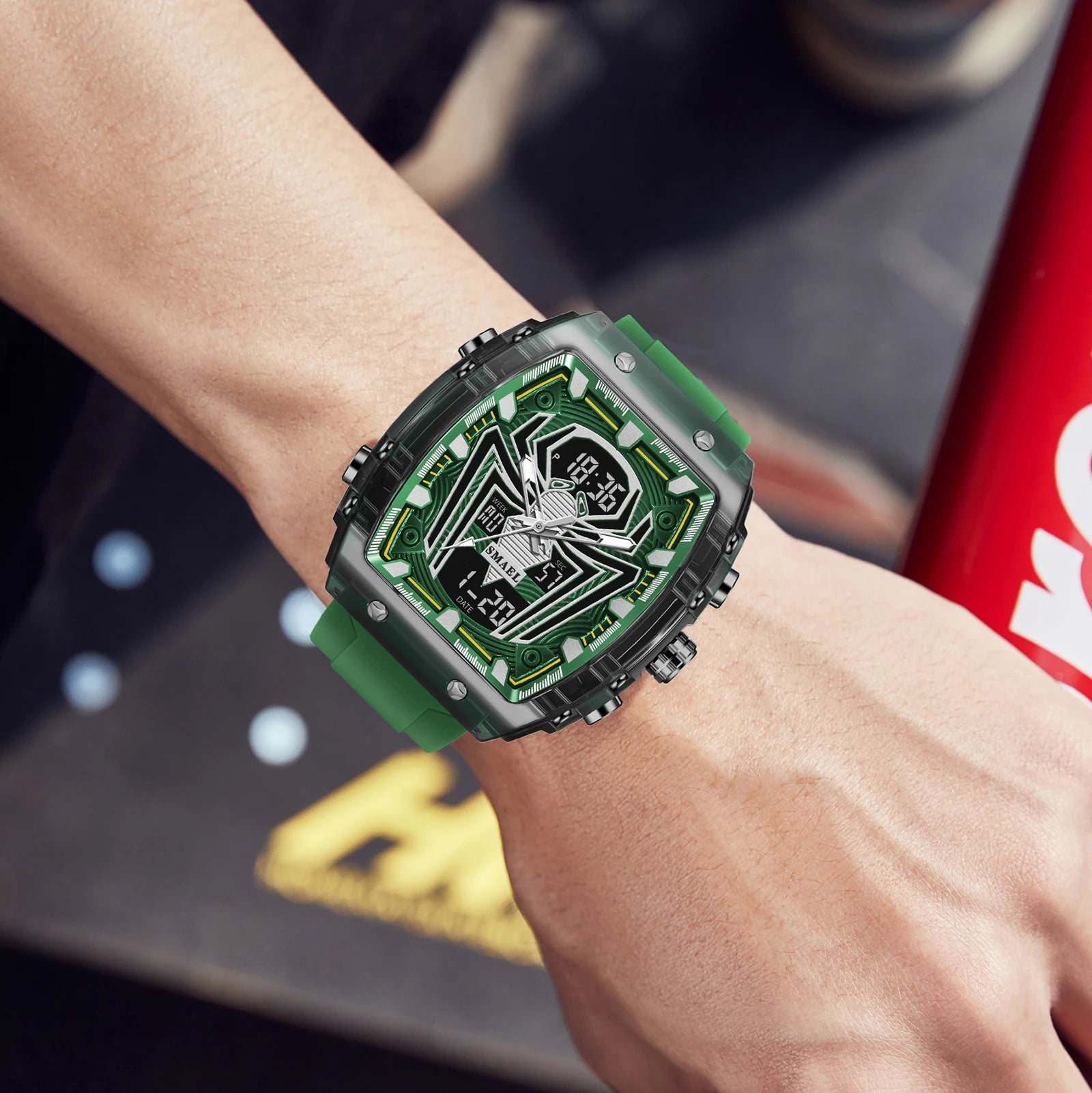 2025 Fashion Men Watches Rectangle Sport Watches Digital 8116 Dual Time Watches 50m Waterproof Electronic Men's Wrist Watches