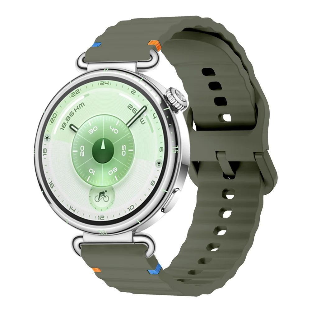 18/20/22mm Sports Wave Silicone Strap For Huawei Watch GT6-5-4 41mm 5 GT5 Pro 42mm Bracelet Wristband For Xiaomi Watch S4 41mm