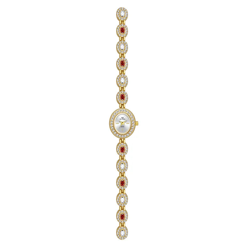 Colorful Diamond Luxury Women's Watch Elegant Bracelet Wristwatch Waterproof Quartz Hand Clock Gifts For Girlfriend