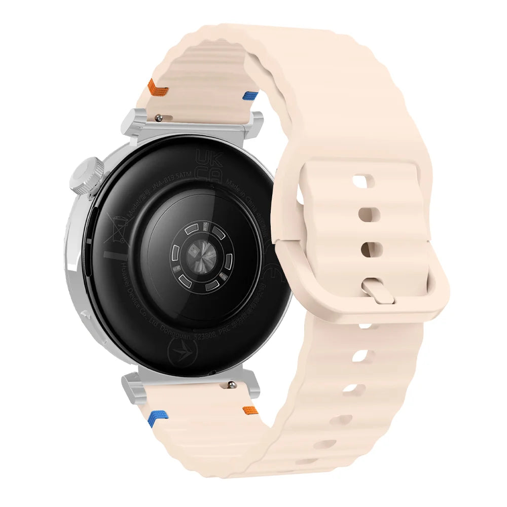 18/20/22mm Sports Wave Silicone Strap For Huawei Watch GT6-5-4 41mm 5 GT5 Pro 42mm Bracelet Wristband For Xiaomi Watch S4 41mm