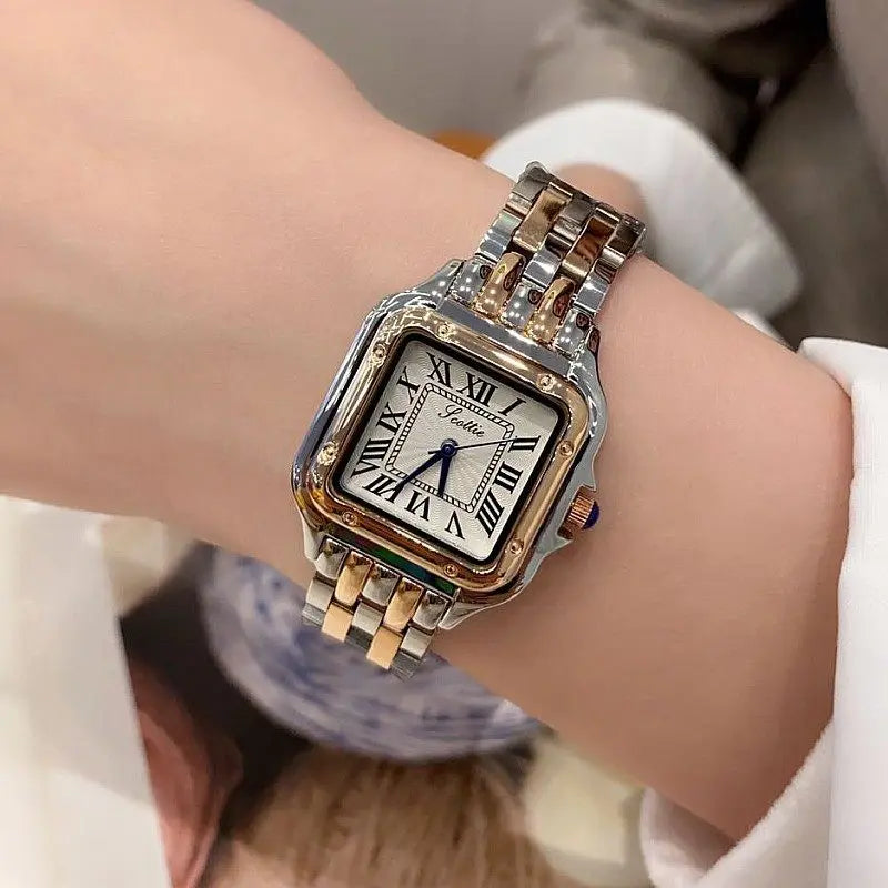 New Women'S Luxury Square WatchUltra-Thin Ladies' Watch With Steel Band High-End Selected Timepiece, Elegant Women'S Wristwatch.