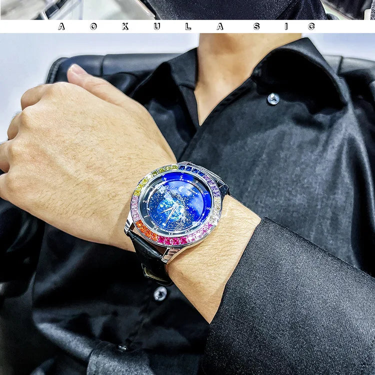 Stainless Steel New Starry Sky Series Luminous Waterproof Self-Wind Automatic Mechanical Watch for Men