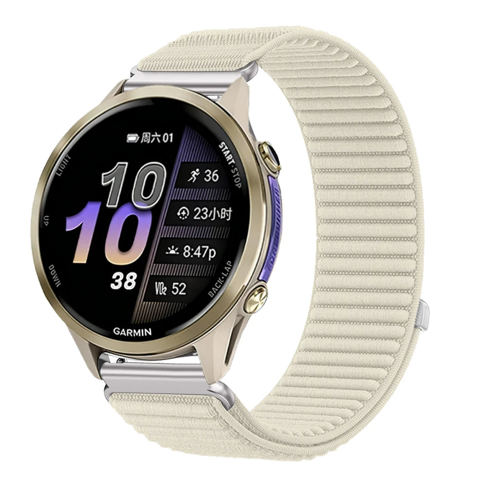 18mm 20mm 22mm Nylon Strap for Garmin Forerunner 970 965 955 570 165 265S/Active 6/5 Breathable Bracelet for Garmin Venu 4/3/3S