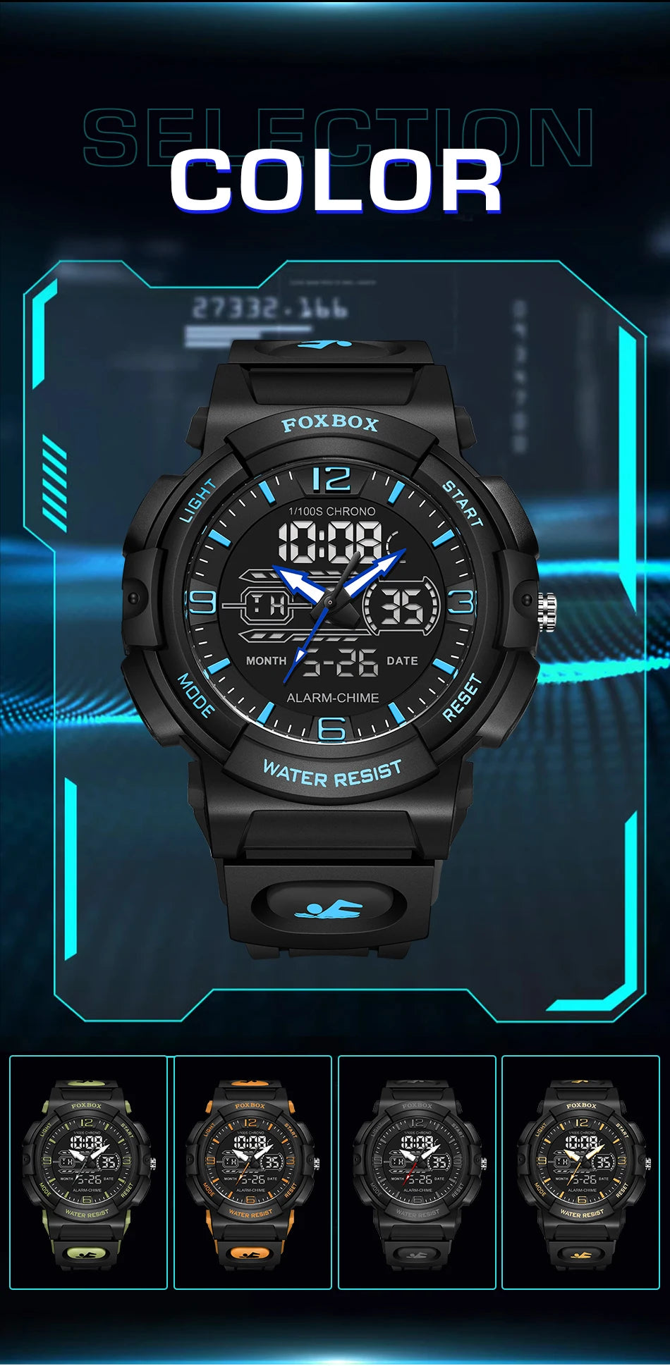 LIGE New Watches For Men 50M Waterproof Clock Alarm reloj hombre LCD Dual Display Wristwatch Quartz Military Sports Mens Watches