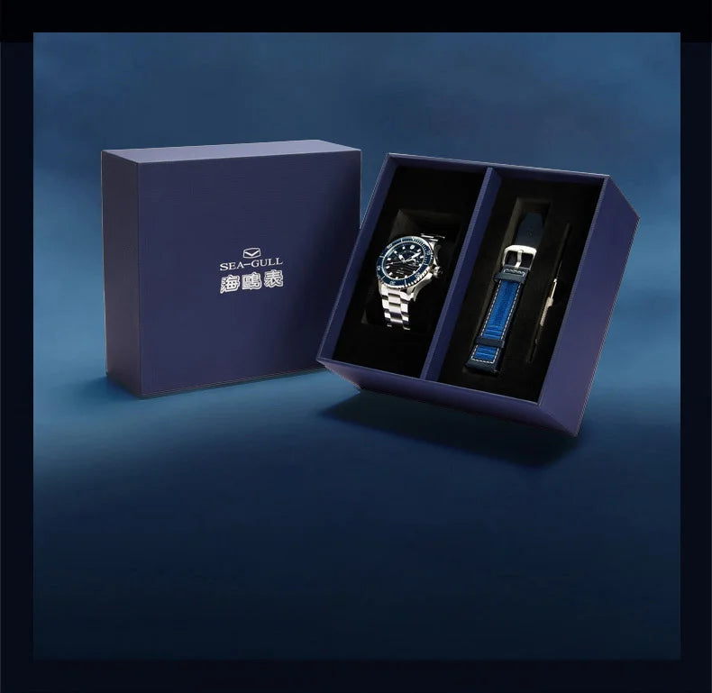 Seagull 43.5mm Diving Watch 300M Waterproof Automatic Mechanical Wristwatch Moon Phase Luminescent Men Watches 1215 New 2025