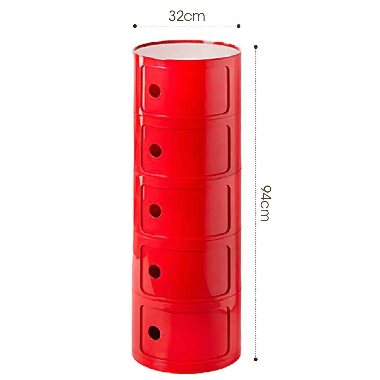 Plastic Round Bedside Nightstand with Drawers Practical Storage Box Cabinet Nightstand Chic Decor for Bedroom Living Room