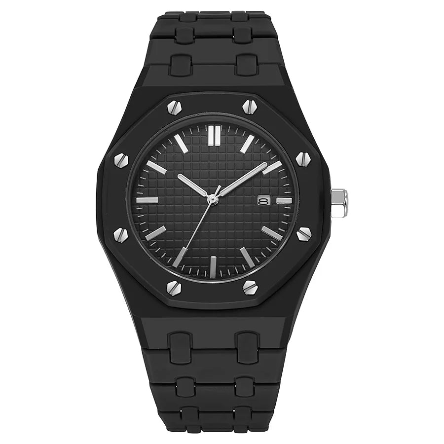 Top Fashion Men Luxury Calendar Watch Women Business Casual Quartz Watches Sports Plastic Watch Students Watches Reloj Hombre