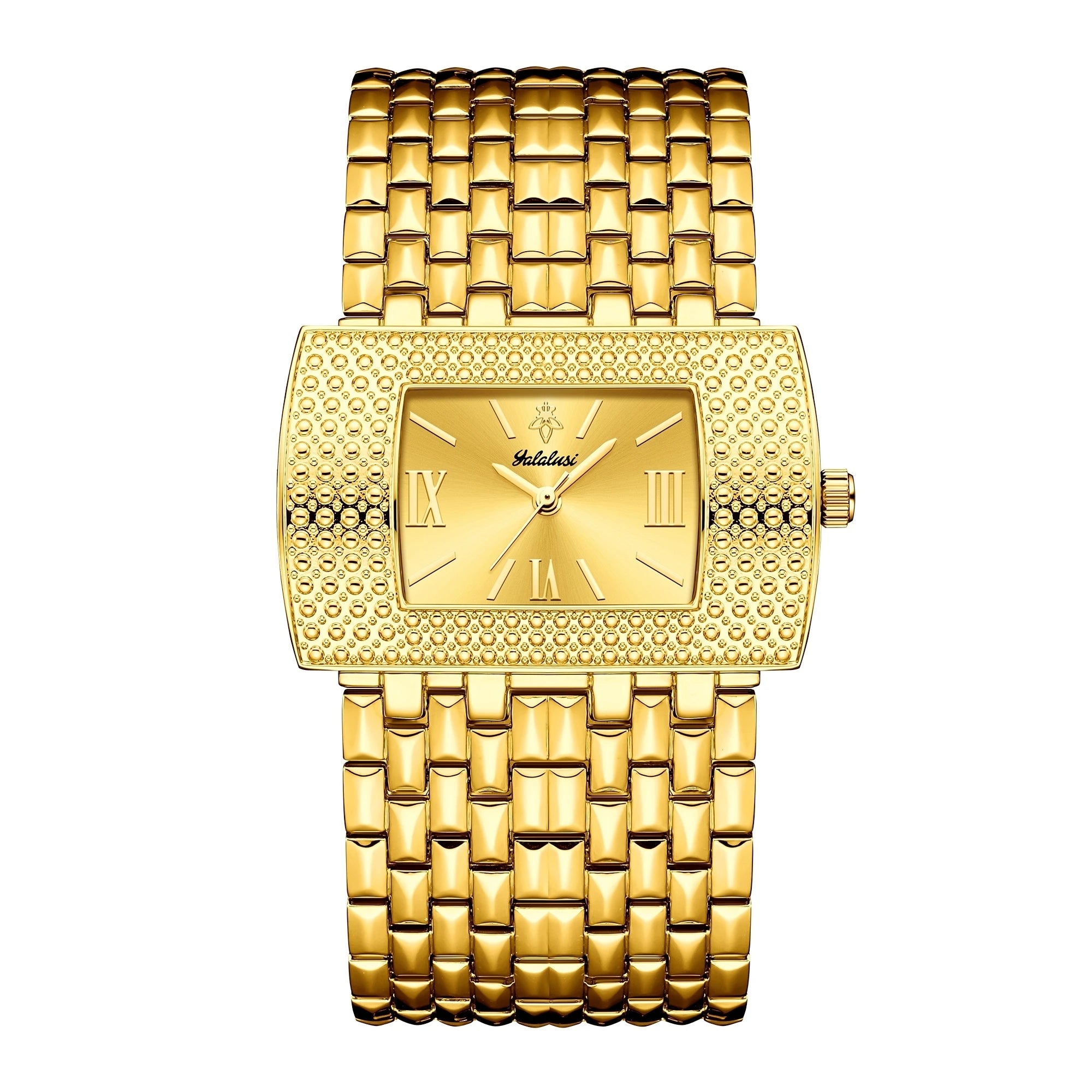 YaLaLuSi Women's Quartz Water-Resistant Watch: Luxurious Gold Square Fashionable and Elegant Bracelet Watch Gift reloj mujer