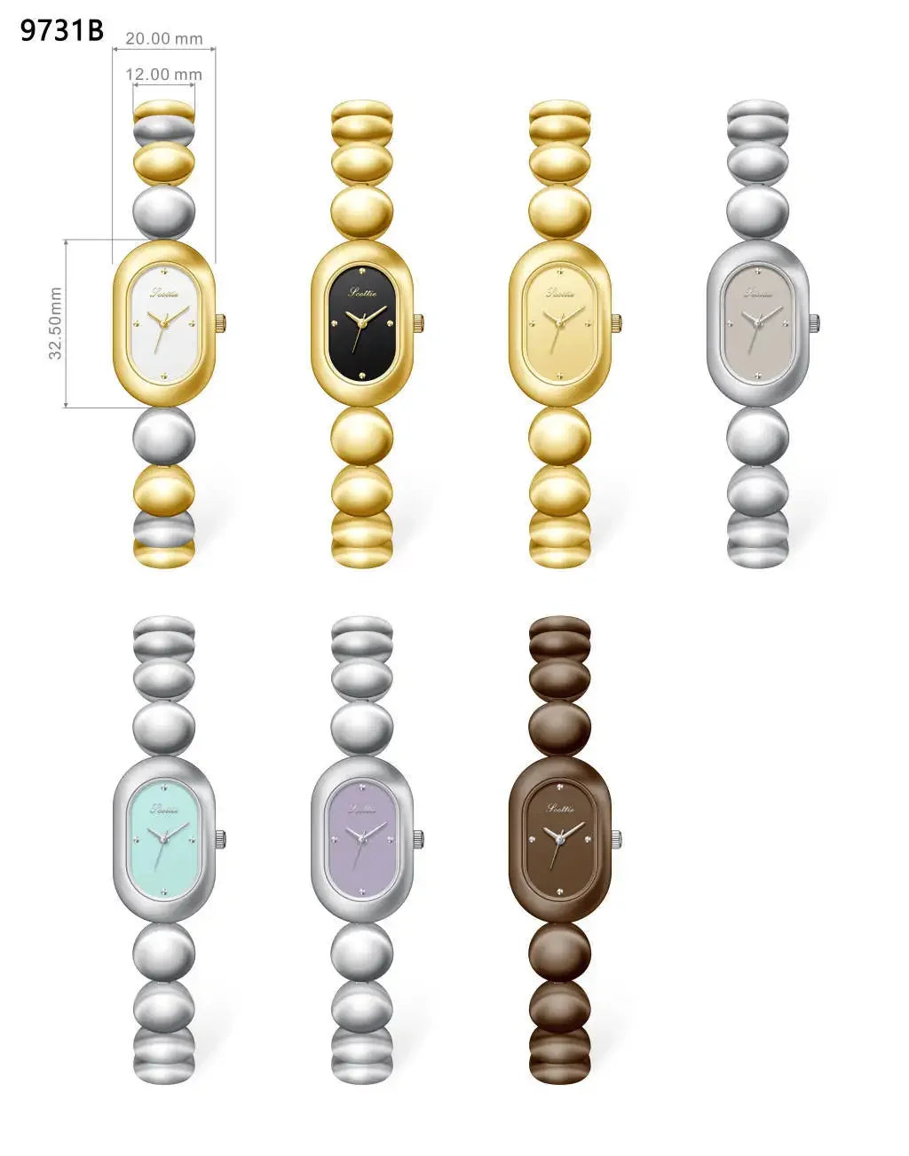 Womens Watch for Girls Wrist Quartz Reloj Sliver Grey Gold Orologio Ladies Luxury Oval Shaped Wristwatch Stainless Steel Clock