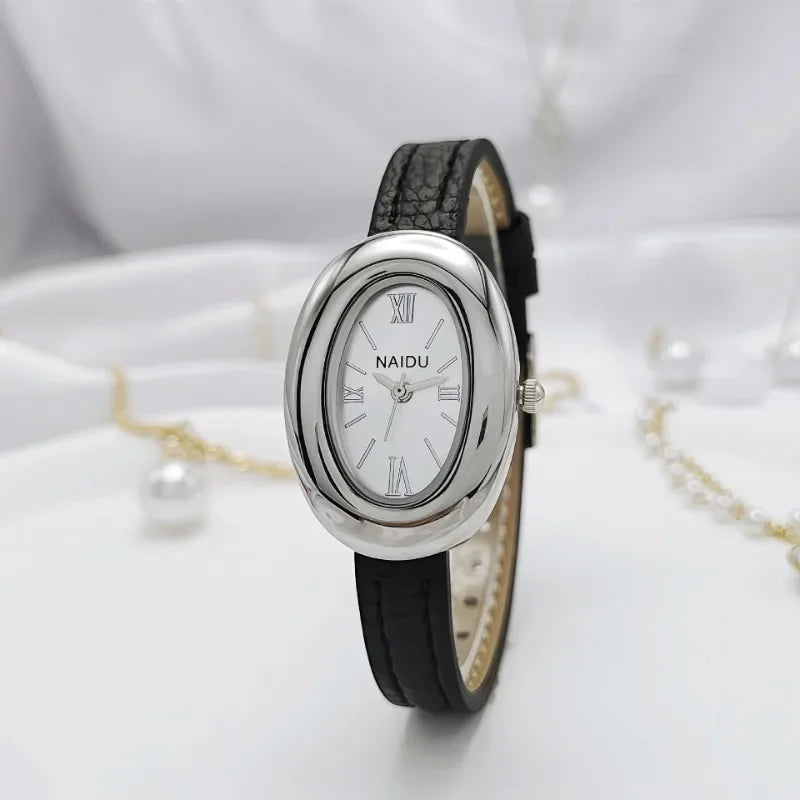 Luxury Pigeon Egg Dial Women's Quartz Watch Vintage Leather Strap Wristwatches Gift Clock Dropshipping Reloj Mujer Montre Femme