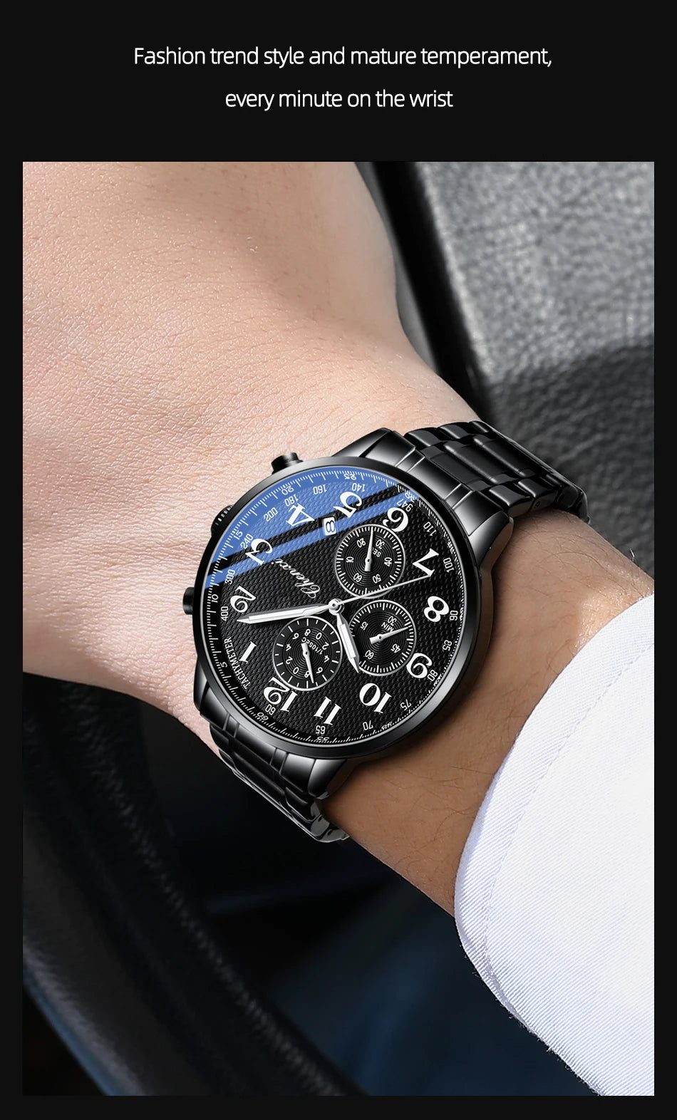 CHENXI Watches For Men Multi-functional Quartz Man Watch Calendar Luminous Chronograph Men's Wristwatches Gifts