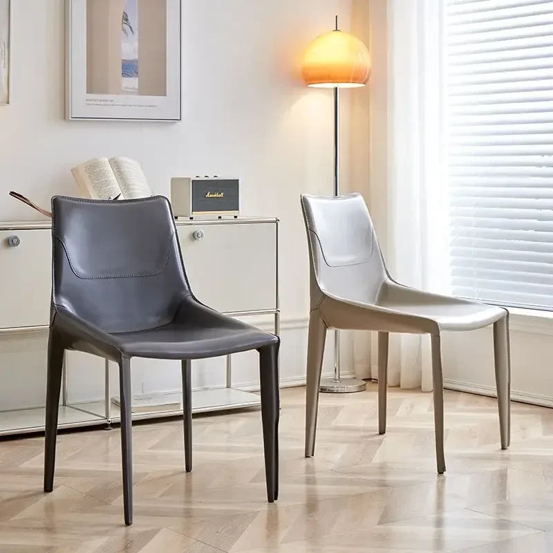Leather Meeting Sedentary Dining Chair Luxury Backrest Comfortable Simple Dining Chair Hotel Restaurant Cadeiras Home Furniture