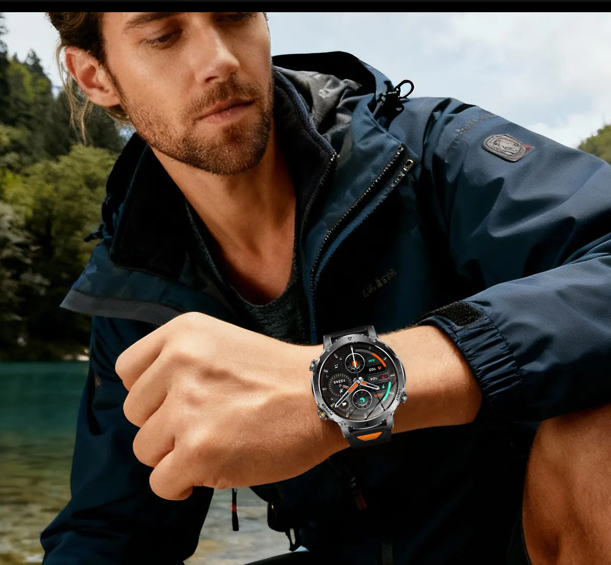 2026 New Military Smart Watch Men 1400mAh Battery 1.7-Inch AMOLED Sport GPS Track Bluetooth Call Rate Smartwatch For Android IOS