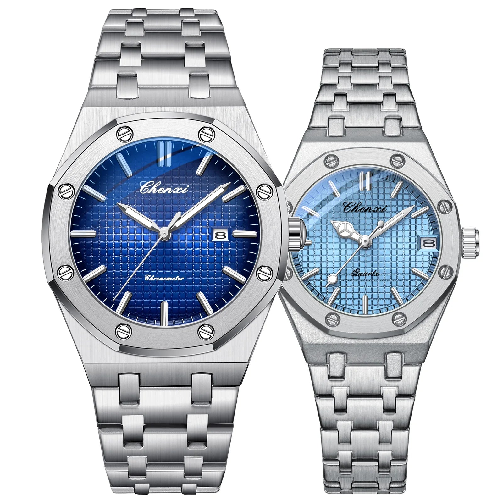 2PCS Couple Watches Set Luxury Fashion Date Quartz High Quality Waterproof Watch For Man and Woman Valentine's Day gifts