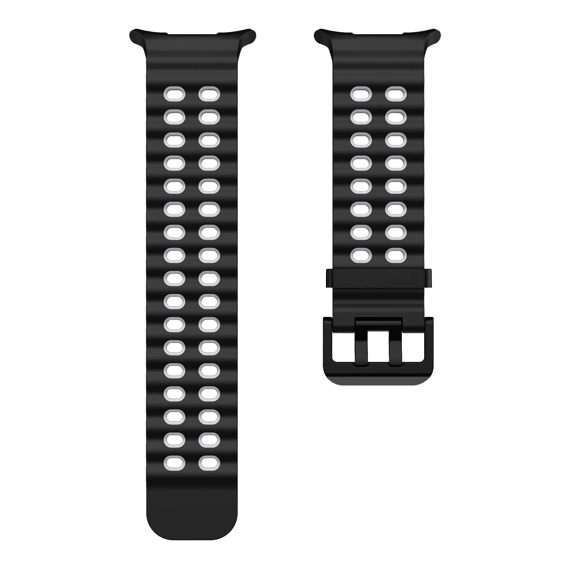 Two-color Silicone Strap for Samsung Galaxy Watch Ultra 47mm Ocean Original Official Wristband Galaxy Watch 8-7 Ultra 47mm Belt