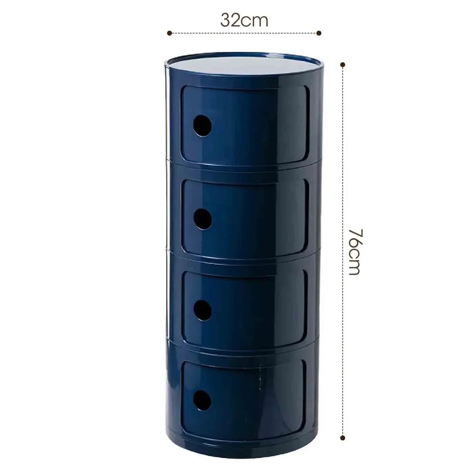 Plastic Round Bedside Nightstand with Drawers Practical Storage Box Cabinet Nightstand Chic Decor for Bedroom Living Room