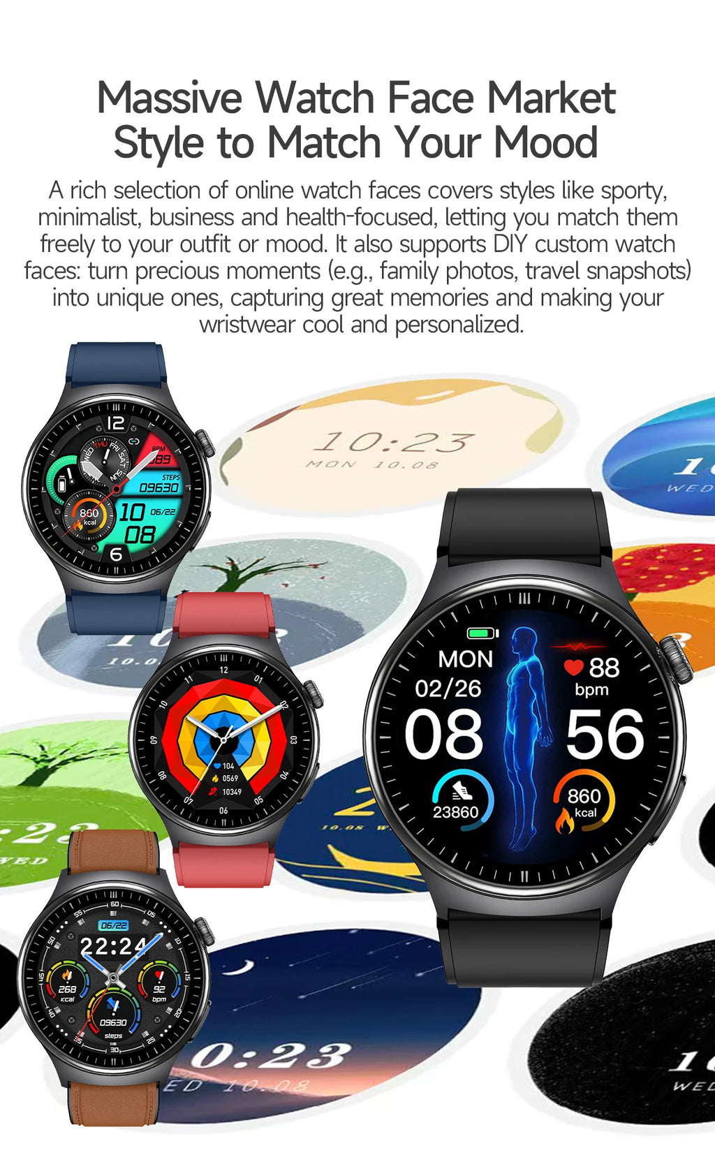 2026 New Accurate Diagnosis ECG Smart Watch Body Fat Blood oxygen BP Health Sport HD AMOLED Screen call Smart watch Men women