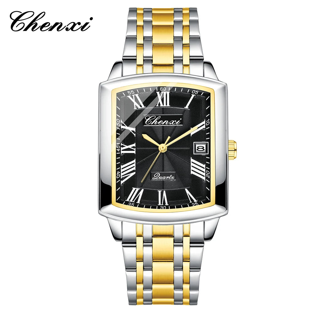 CHENXI Watches for Man Fashion Casual Calendar Quartz Watch Stainless Steel Bracelet Waterproof Men's Wristwatches Gifts