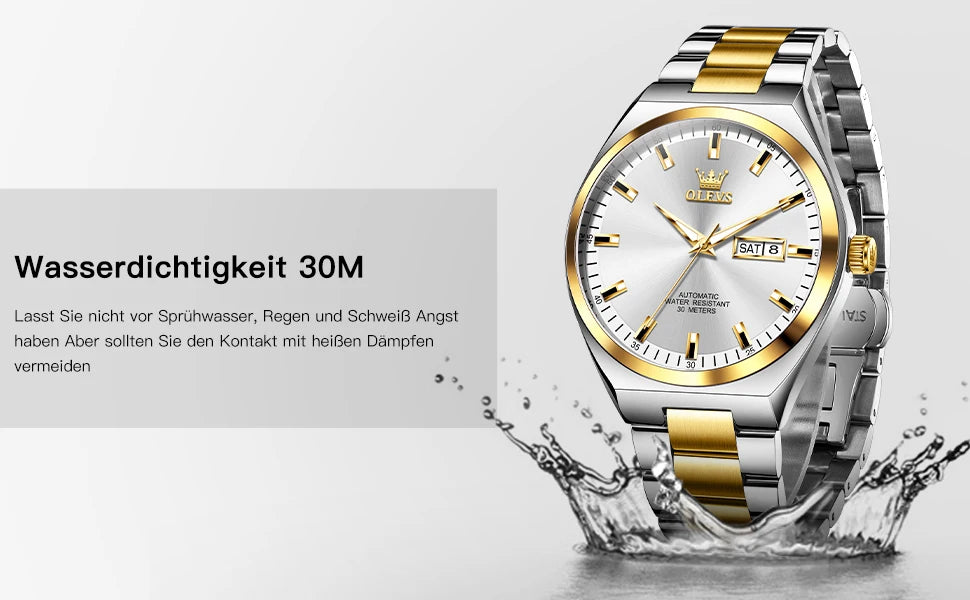 OLEVS 9907 NEW Business Watch for Men Fully Automatic Mechanical Movement Classic Date Week High-end Luxury Wrist watch for Men