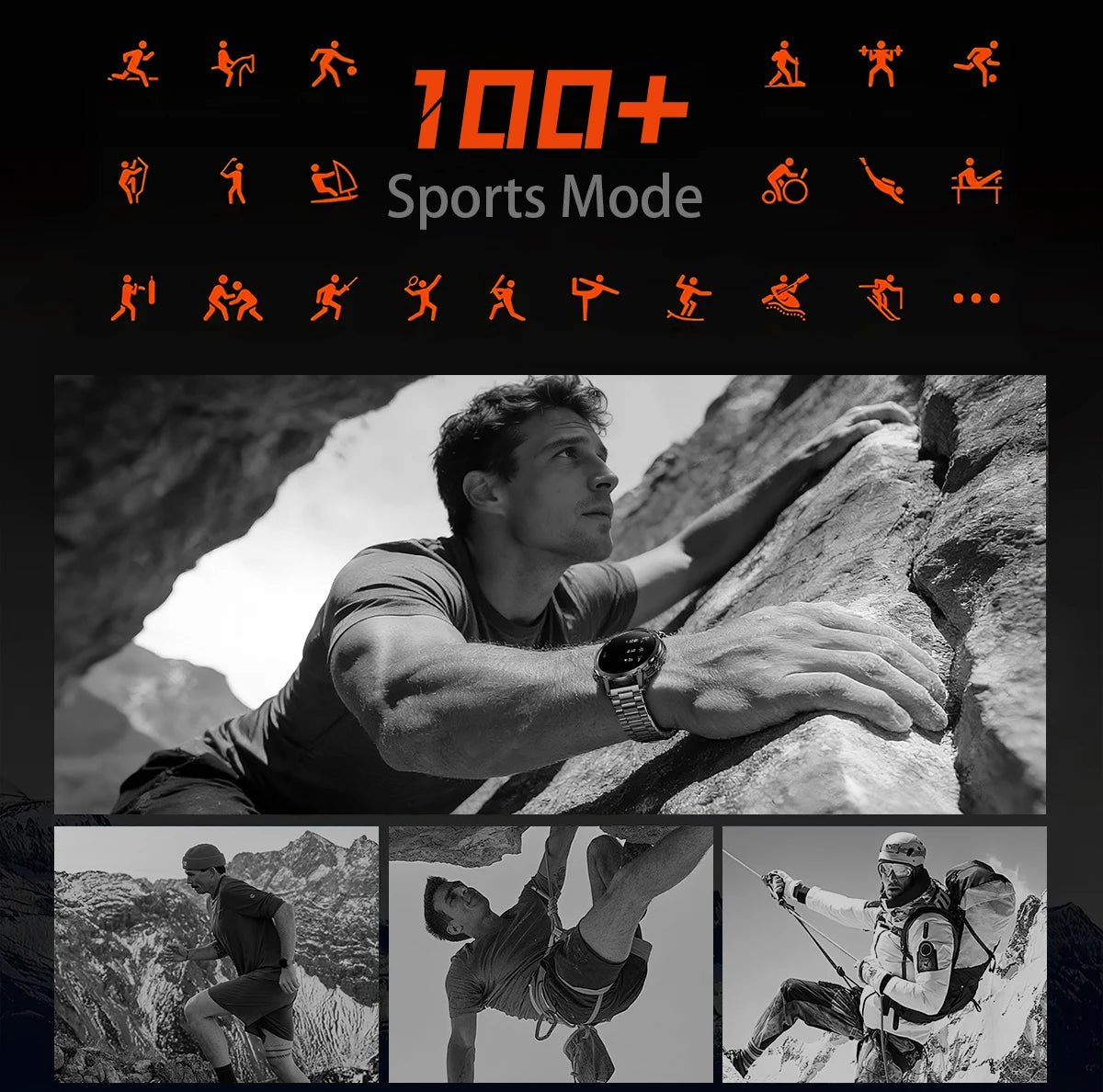 LIGE 2026 Military 1400mAh Battery Smart Watch Men Outdoor Flashlight IP68 Waterproof Heart Rate Bluetooth Call Sports Bracelet
